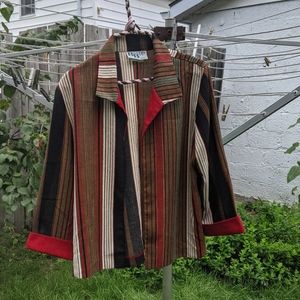 Vintage Light Blazer Jacket with Multicolour Stripe